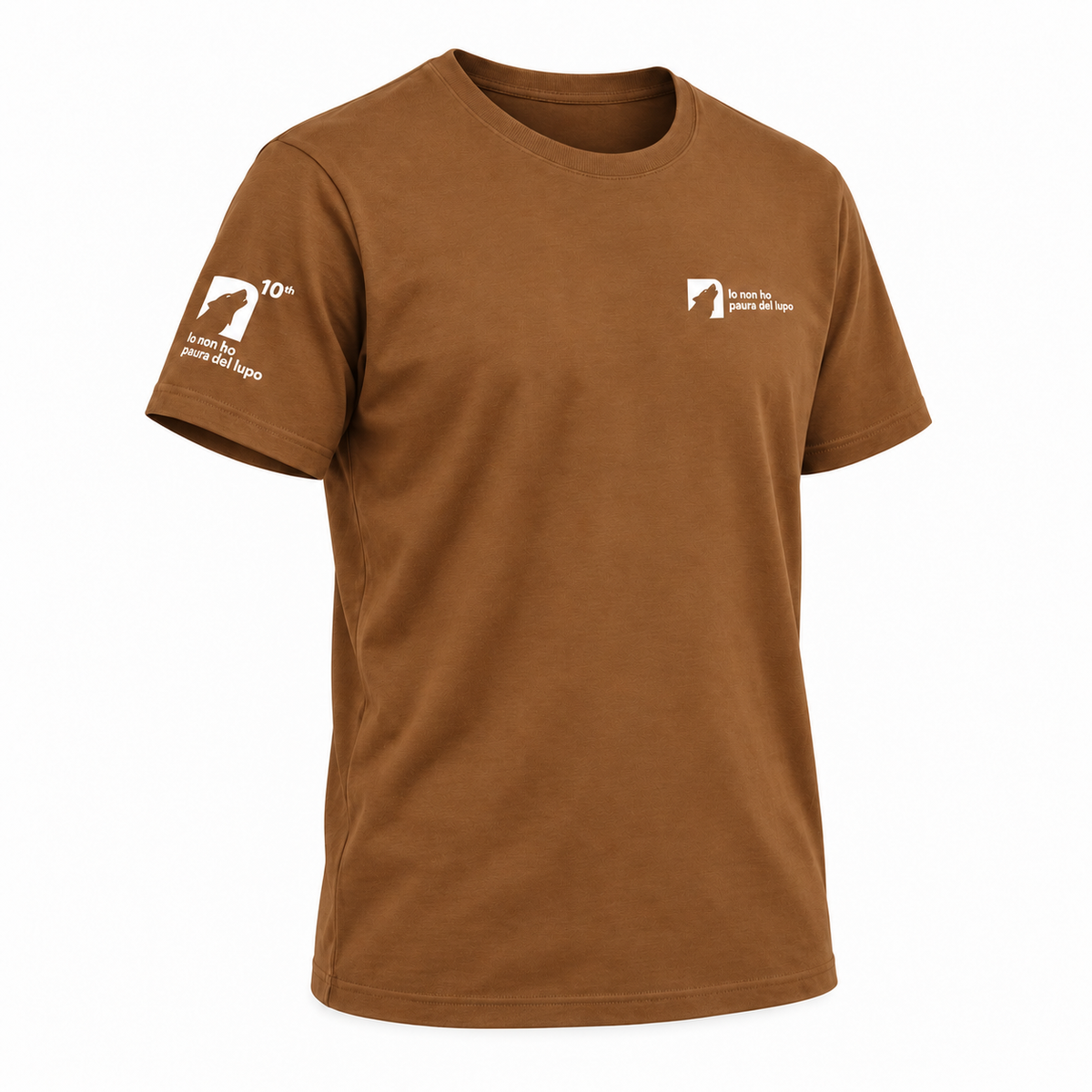 T shirt in cotone organico Io non ho paura del lupo - beige