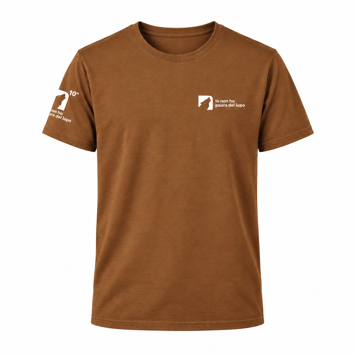 T shirt in cotone organico Io non ho paura del lupo - beige